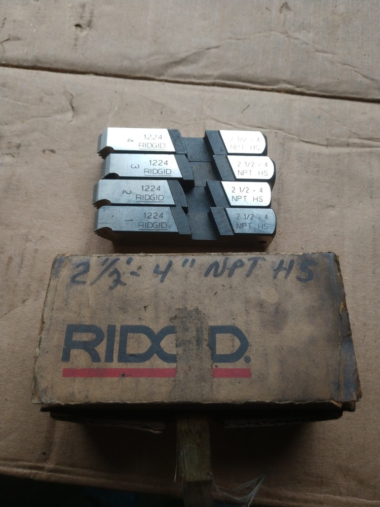RIDGID 1224 DIES CUTTERS 2-1/2&Prime;-4&Prime; HS NPT PIPE THREADING MACHINE