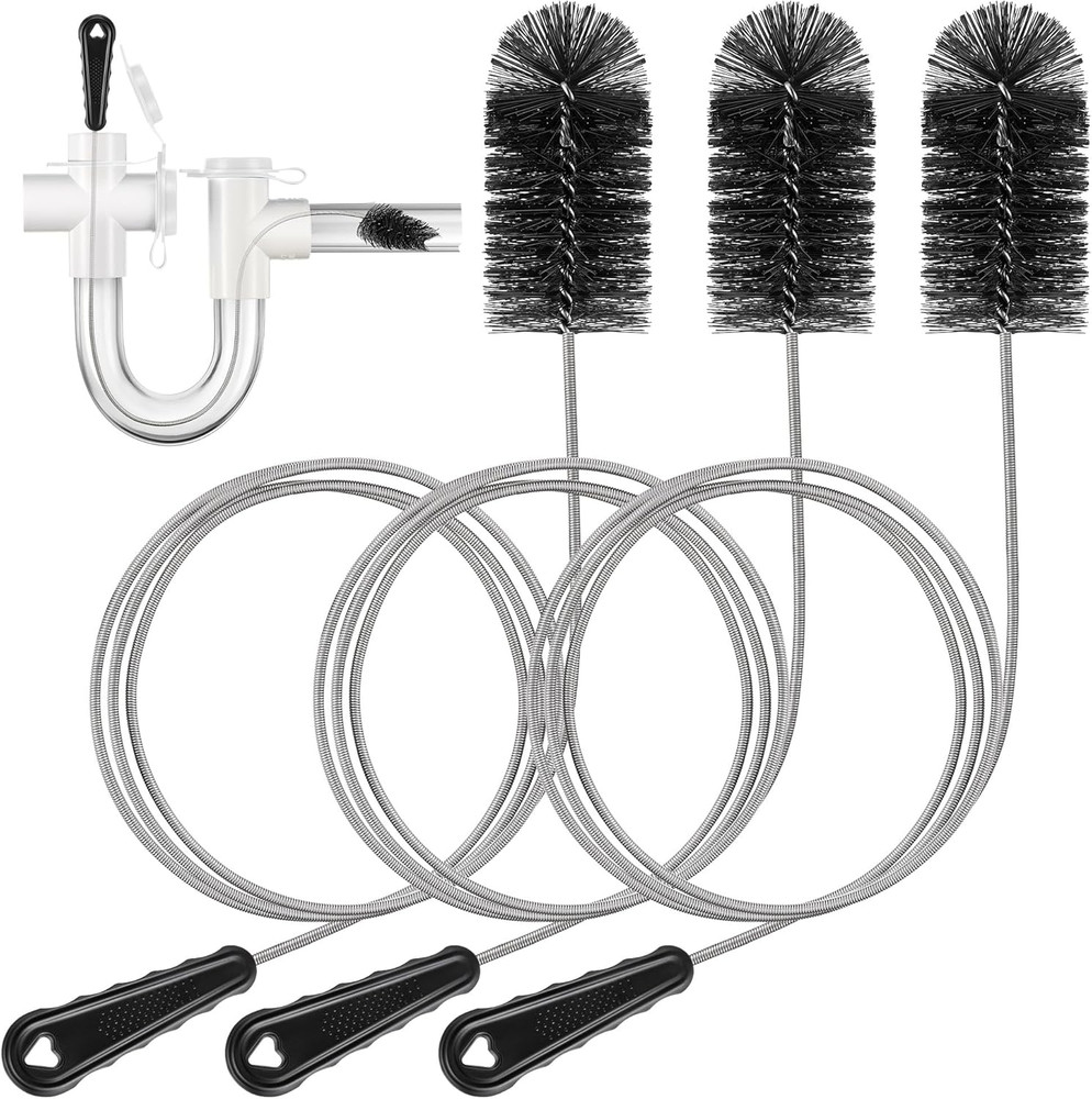 3 Pcs Condensate Trap Flexible Drain Brush, 48 Inch AC Drain Line Cleaning