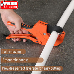 Bates- PVC Pipe Cutter, Cuts up to 2-1/2&Prime;, Orange Ratcheting PVC Pipe Cutter Too