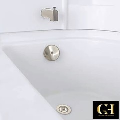 Gold-Hao-The-Bathroom Single Hole Bathtub Drain Overflow Plate Brushed Nickel