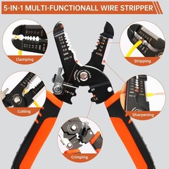 5-IN-1 Wire Stripper and Crimping Tool, 3rd Gen Multi-Function Hand Tool, Orange