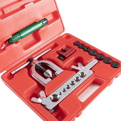 Brake Line Flaring Tool Kit, 3/16&Prime;-5/8&Prime; Double & Single | 7 Adapters, Red Sto&hellip;