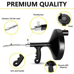 Drain Auger 25 Ft with Gloves, Plumbing Snake Drain Auger Hair Clog Remover, &hellip;
