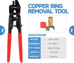 PCKIT-1234PS PEX Crimping Tool Kit with PEX Tubing Cutter, PEX Crimper