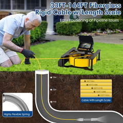 150FT Sewer Camera with LED, 4.3&rdquo; Screen & 32GB Card for Drain Inspection