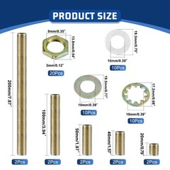 Antique Brass Lamp Repair Hardware Kit &ndash; 5 Sizes, 60 One Size,