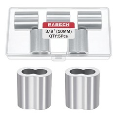3/8 Inch Aluminum Crimping Loop Sleeve 3/8&Prime; 10MM Cable Ferrules Crimp Loops Slee