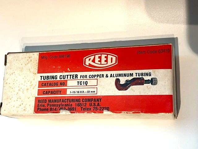 Reed MFG CO. Tube Cutter TC1Q 3-33MM 1-15/16 USA Vintage Item Code 03410