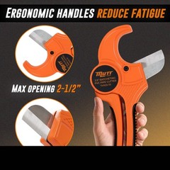 American Mutt Tools 2 1/2 Inch PVC Pipe Cutter &ndash; Ratcheting PVC Cutter Tool
