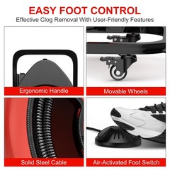50FTx1/2&Prime; Heavy Duty Drain Cleaner Machine Auto Feed Sewer Snake Auger W/Cutter