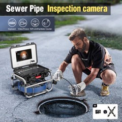 60M Sewer Pipe Inspection Camera 512HZ Sonde Self leveling Meter Counter 10&Prime;