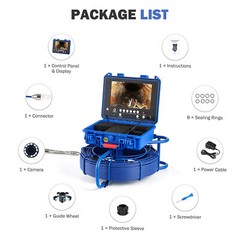9&Prime; Self-Leveling Sewer Camera 70m/230ft Pipe Inspection Camera w 512Hz 720P 32GB