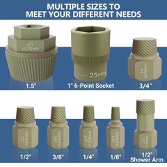1.5&Prime; Tub Drain Extractor Set &ndash; 8PCS Pipe Nipple Tools, Remove Stubborn Rusted St