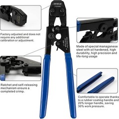 EFIELD Pex Cinch Clamp Crimping Tool &Cutter 20 1/2&Prime; and 10 Pcs 3/4&Prime; Clamp Rings
