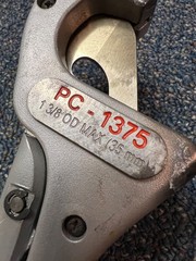 Ridgid PC-1375 plastic pipe & tubing cutter, used, good condition