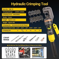 10 Ton Crimping Tool Kit with 8 Dies, Professional Hydraulic Wire Crimper for 12