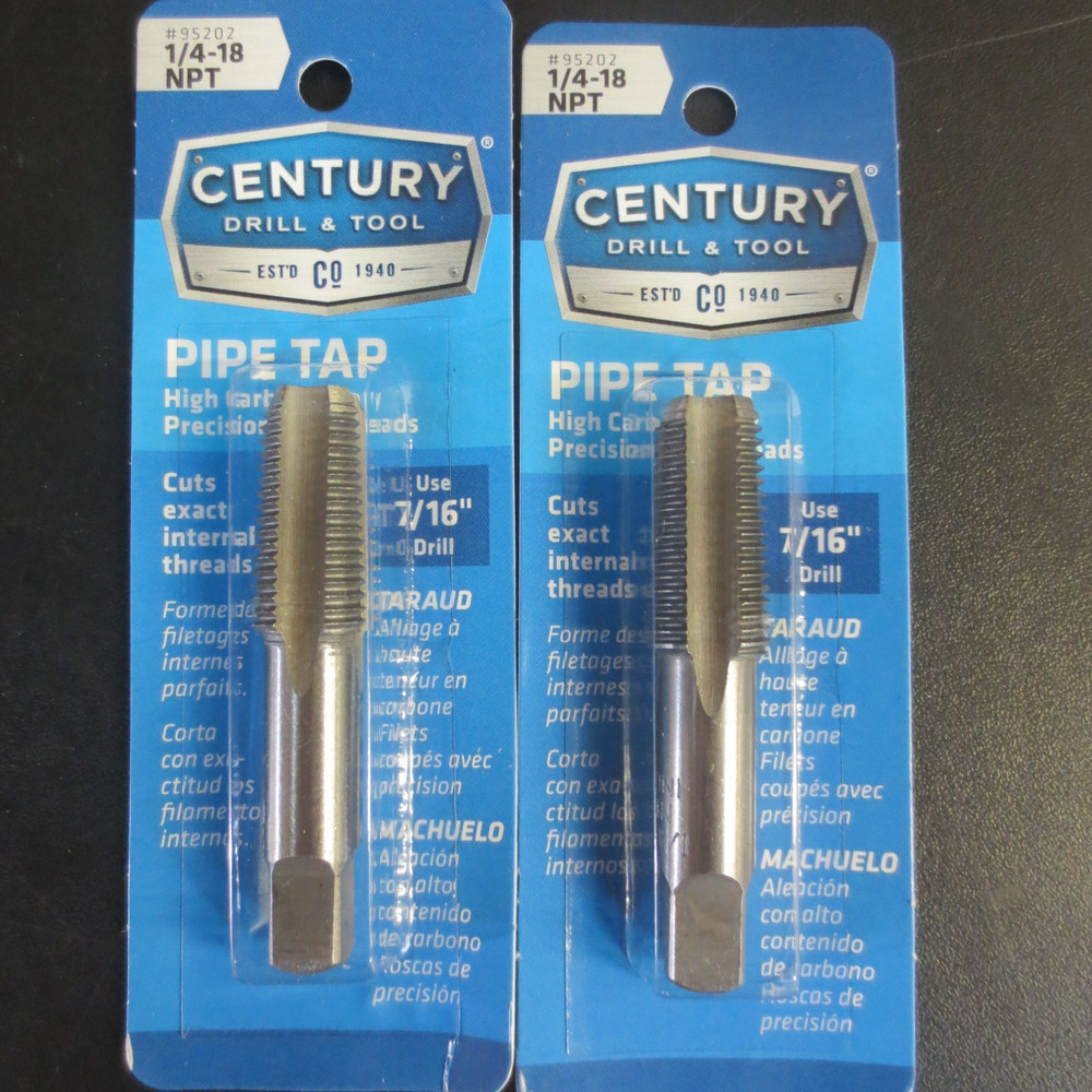 Century Drill & Tool 95202 Tap National Pipe Thread &ndash; 0.25-18 Npt &ndash; 2 PK