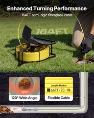 VEVOR Sewer Camera 164ft 4.3-inch Drain Inspection Camera IP68 Waterproof 6 LEDS
