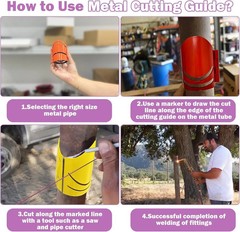 6 Piece Metal Pipe Cutting Guide Kit Sizes Include: 1-5/8&ldquo; 1-7/8&rdquo; 2-3/8&ldquo; 2-7/8 &rdquo;