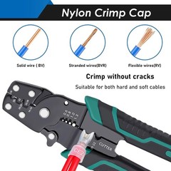 580Pcs Closed End Crimp Connector with Wire Stripper Crimping Tool 22-16, 16-14,