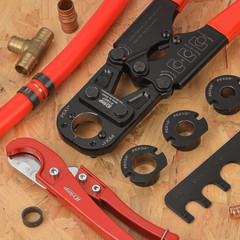 Icrimp Pex Pipe Crimping Tool Kit for 3/8,1/2,3/4,1-Inch Copper Ring with Free G