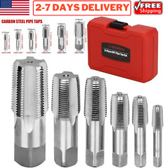 6pcs NPT Taper Pipe Tap Set Carbon Steel Threading 1&Prime; 3/4&Prime; 1/2&Prime; 3/8&Prime; 1/4&Prime; 1/8&Prime;