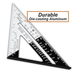 Mecurate 7&Prime; Rafter Square &ndash; Heavy-Duty Die-Cast Aluminum Tool for Carpentry