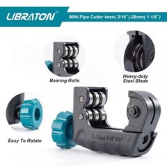 Libraton Tubing Cutter 3/16&Prime; to 1-1/8&Prime;, Mini Tube Cutter, Copper Cutter, Heav&hellip;