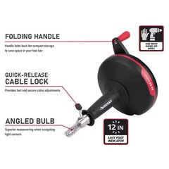 Husky 25 ft Power Drum Drain Snake Drill Auger for Sink Tub Shower