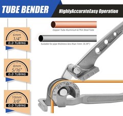 180 Degree Tubing Bender for 1/4 Inch 5/16 Inch 3/8 Inch Copper Aluminum Brass