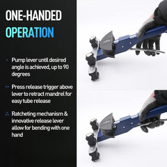 Pipe Tubing Bender Kit, 1/4&Prime;-7/8&Prime; Compact Tube Bender Tool Set, 90&deg;Forward/Rever