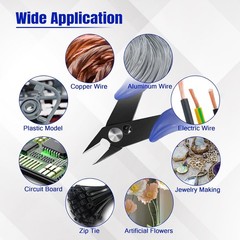 Small Wire Cutters Micro Flush Snips Zip Tie Cutter-10 Pack | Diagonal Cutting P