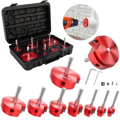 PVC Pipe Reamer Set, 9-Piece Fitting Saver for SCH40, Aluminum with 2 Blades, 1/