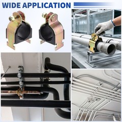 5 Pcs Rubber Cushion Strut Clamps, 1-5/8&Prime; OD Carbon Steel Pipe Strut Clamp