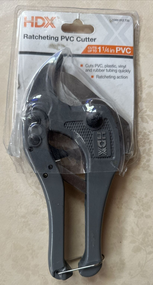 HDX Ratcheting PVC / Plastic Tubing Cutter &ndash; Cuts up to 1-1/4&rdquo;