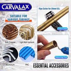 CARVALAX 90&deg; Ratcheting Tube Bender Kit 7 ColorCoded Aluminum Heads for 1/4&Prime;&hellip;