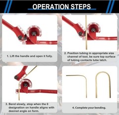 3 in 1 Tubing Bender, 0-180 Degrees Tube Bender Manual Pipe Bender Tool for 1/4