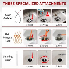 Drain Snake 50 Ft with Drill Attachment, Auto Feed 1/4 Inch Plumbing Snake&hellip;.