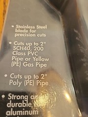 Husky 2&Prime; PVC, CPVC PP PEX PE piping Ratcheting PVC Cutter quick change blade