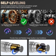30m Pipe Inspection Camera w/ 512hz Self-leveling Drain Sewer Camera 9&Prime; Monitor