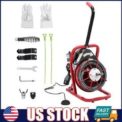 Drain Cleaner Machine 75FT x 3/8 Inch Electric Sewer Snake Auger for 1&Prime;-4&Prime; Pipes