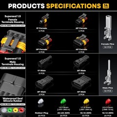 DXCRIMP Waterproof Electrical Connector Crimping Tool Kit for 1/2/3/4 Pin Wires
