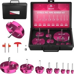 Pro 8pc PVC Reamer Kit Aluminum 8 Sizes Carbide Inserts Fitting Saver Tool