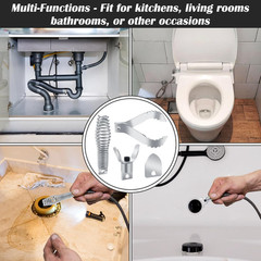 4PCS Drain Snake Drill Attachment, Drain Cleaner Combination Cutter Head Set fo