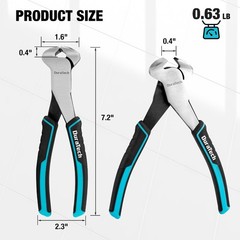 7&Prime; Nail Puller, End Cutting Pliers, Nail Remover Tool, End Nippers | Cr-V Steel,