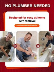1.5&Prime; Tub Drain Removal Tool with 1-inch Socket, 2pcs bathtub extractor set