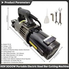 110V 3000W Portable Electric Hydraulic Steel Bar Cutting Machine Rebar Cutter