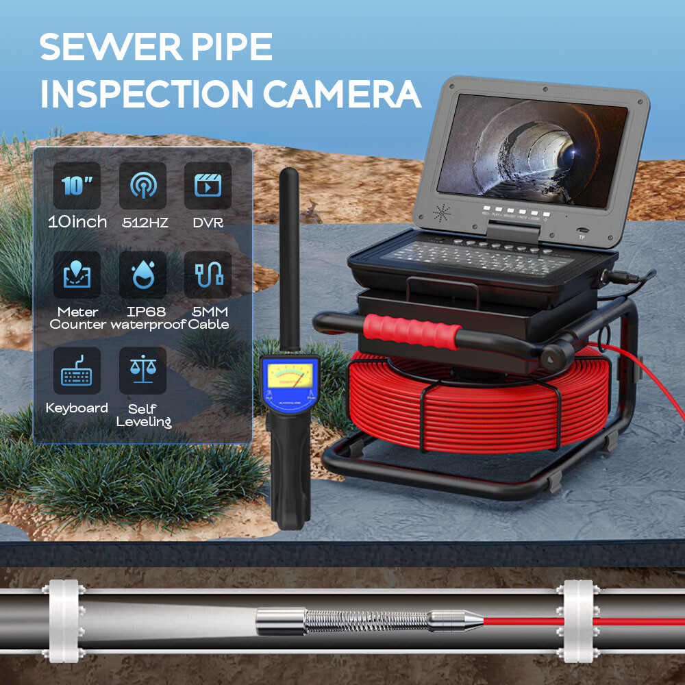 Pipe Inspection Camera Sewer Camera with Locator Self-leveling 1080P Camera 50m