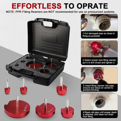6&times;For PPRK6 Plastic Pipe Fitting Reamer Kit for 1/2&Prime; drills PVC Pipe Reamer Tool