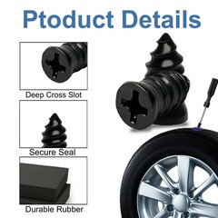 61 Pcs Tire Repair Screws Kit, Self~Tapping Plugs with Screwdriver
